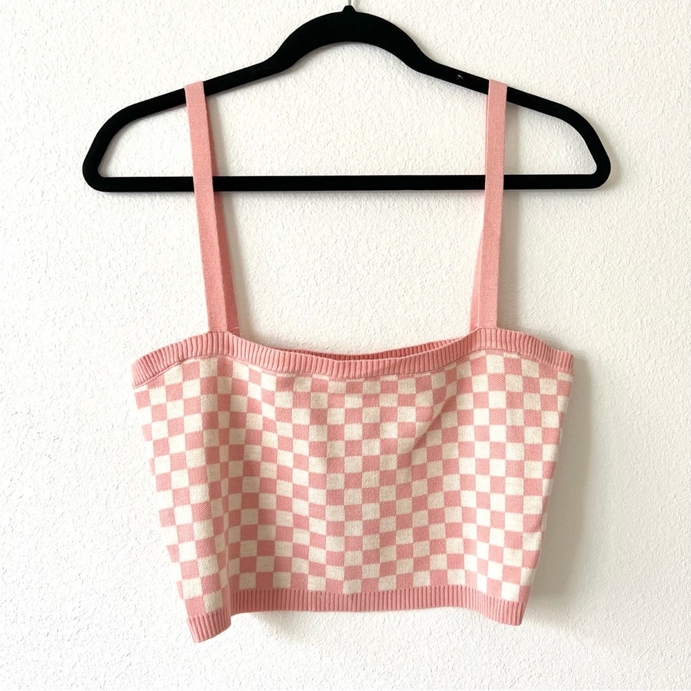 Luca + Grae Pink Checkered Top